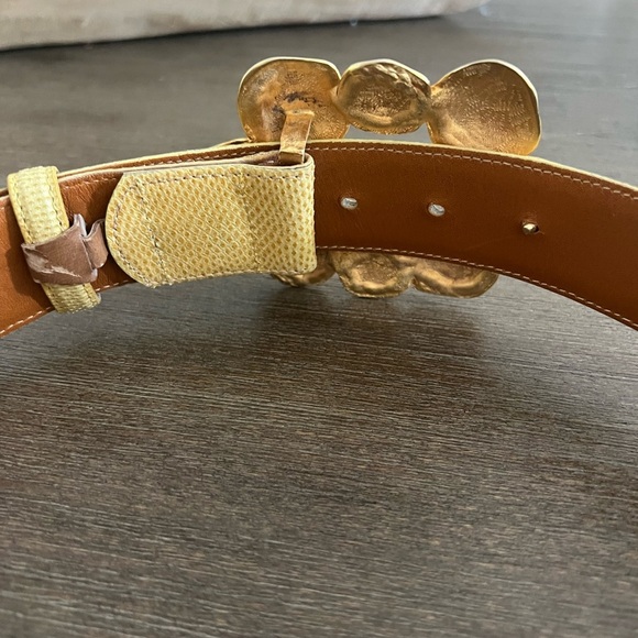 VINTAGE CARLISLE Yellow Snakeskin Belt Sz M NWOT - Picture 2 of 7